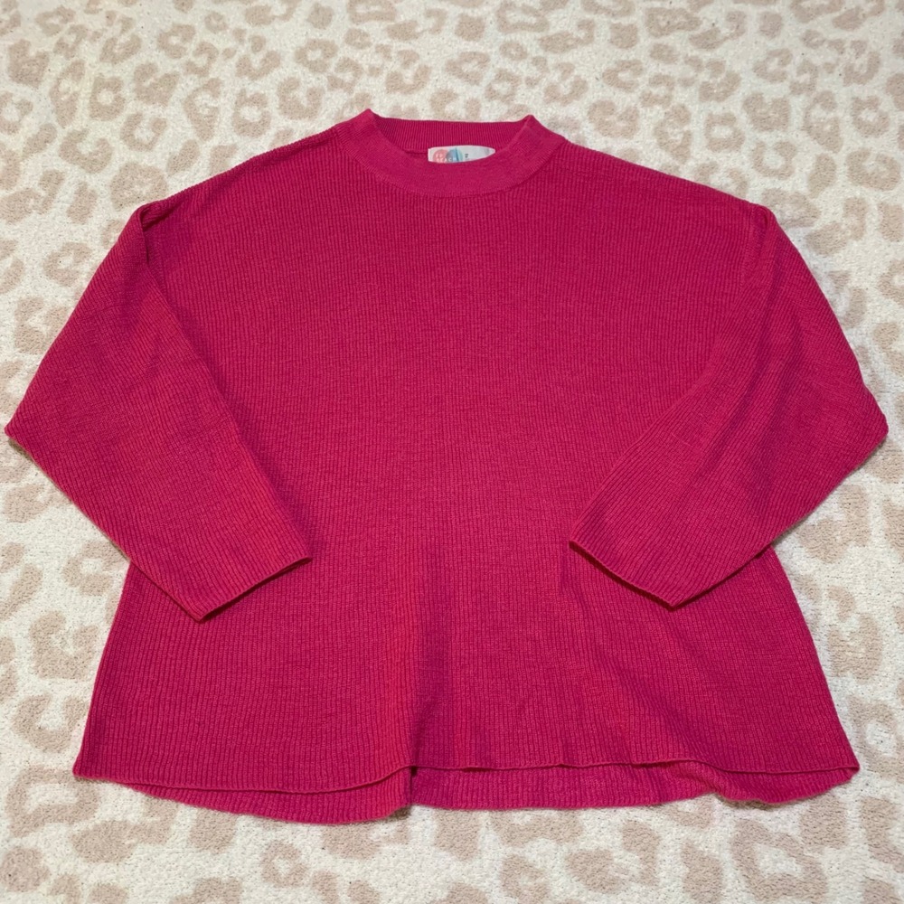 Free People Beach‎ Sweater Pink Ribbed Mock Neck Oversized XS